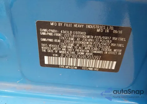 2017 Subaru Crosstrek 2.0I Premium from USA, damaged, VIN JF2GPABC6H8201097